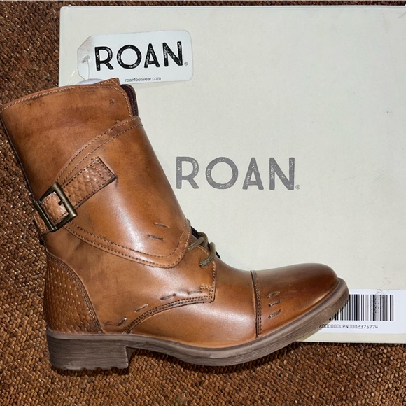 BED/STU by ROAN Tan Napa Leather Deception Wrap Over Combat Boot Women’s Size 6 - Picture 1 of 13